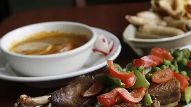 Pa-nang duck, tom yum gai soup, and assorted appetizers from Orchid Thai.