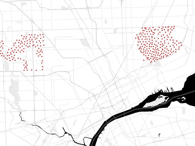 A leaked document revealed the of 25,580 ShotSpotter sensors around the U.S., including two clusters in Detroit.
