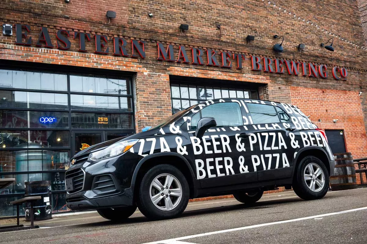 Image: Eastern Market Brewing plans to offer delivery for its Detroit-style pizza to the entire city.