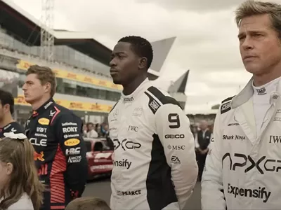 Damson Idris and Brad Pitt in F1.