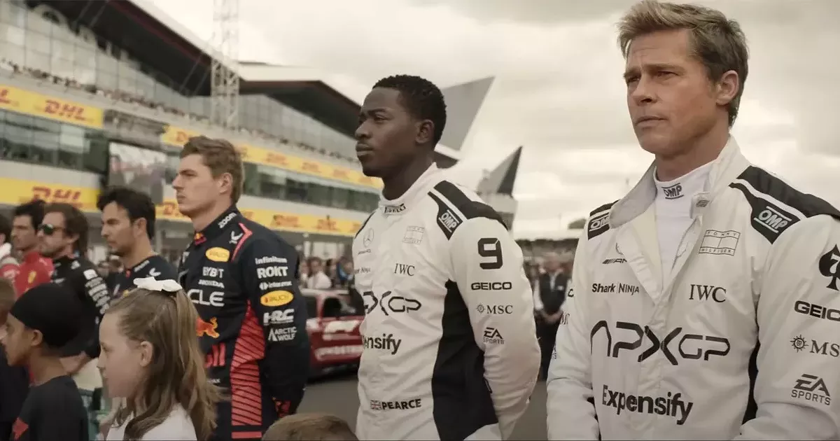 Image: Damson Idris and Brad Pitt in F1.