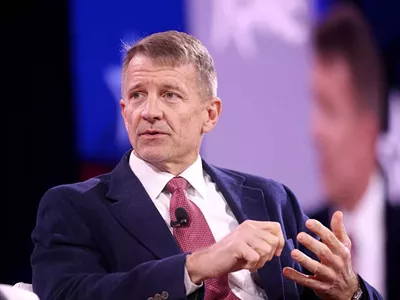 Erik Prince speaking at the 2025 Conservative Political Action Conference (CPAC).