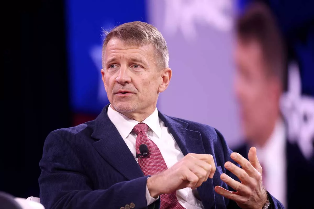 Image: Erik Prince speaking at the 2025 Conservative Political Action Conference (CPAC).