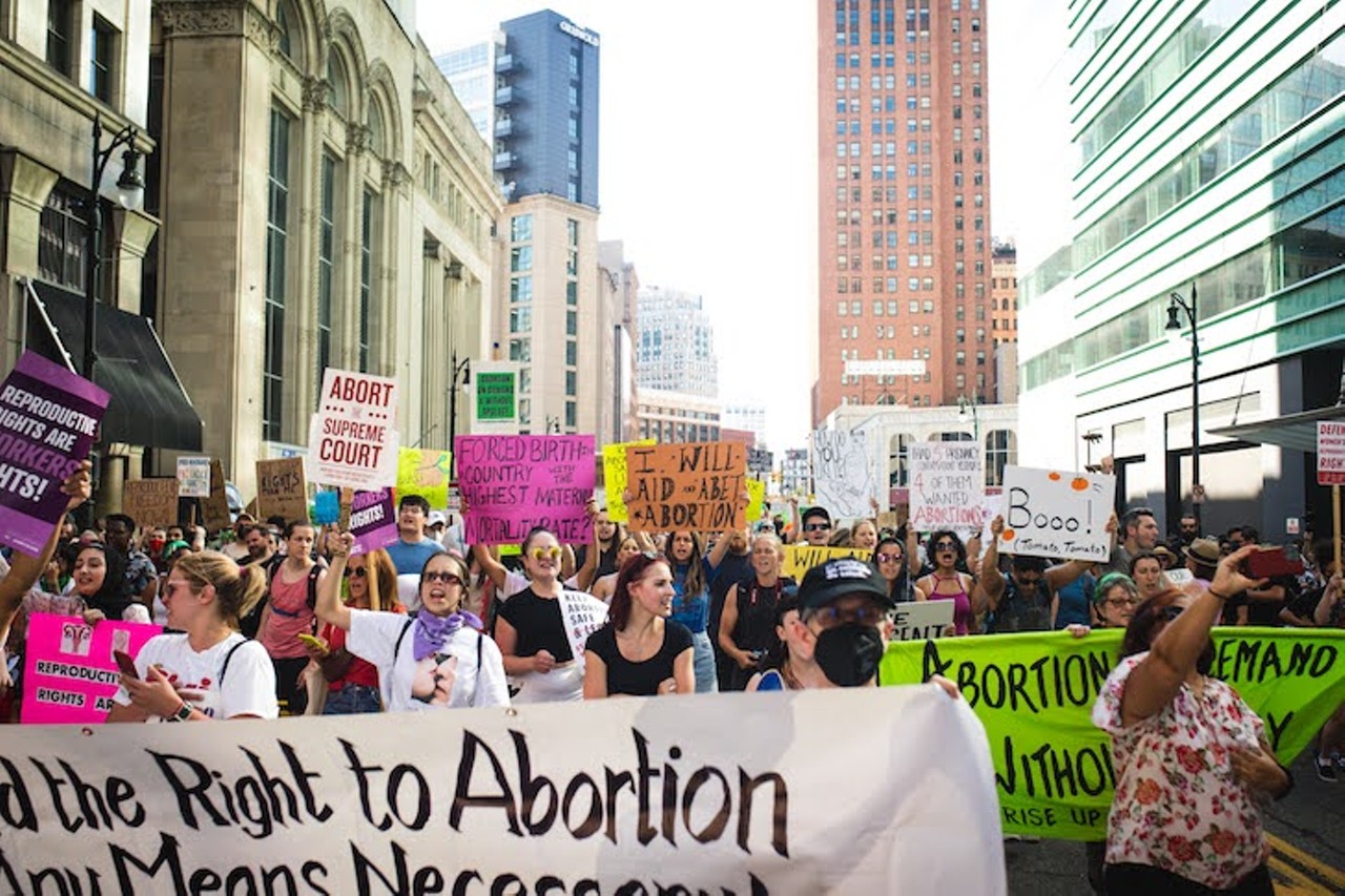 Everyone we saw marching in Detroit for reproductive rights after 'Roe v. Wade' was overturned on Friday