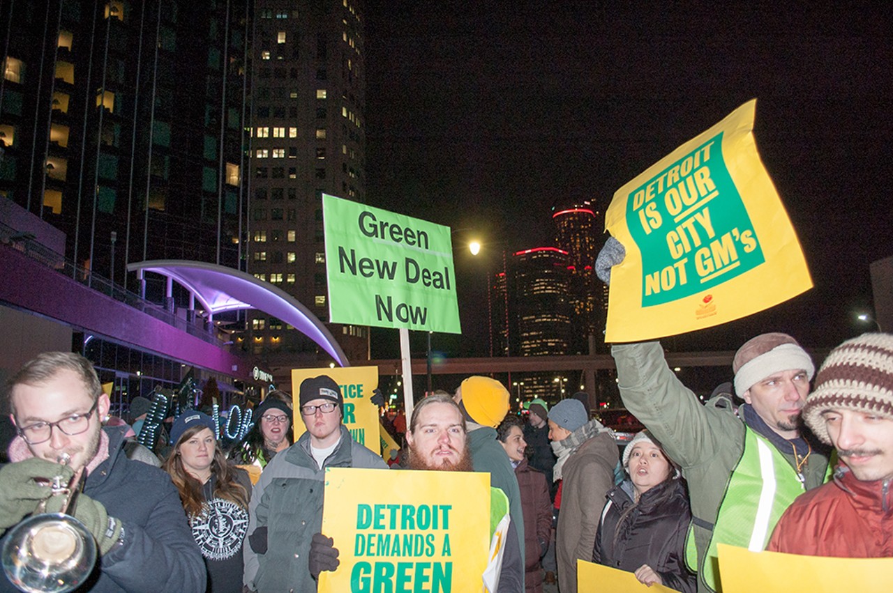 Everything we saw at the protest of GM's plant closures at the North American International Auto Show