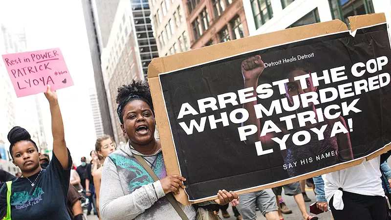 A protest in support of Patrick Lyoya after he was fatally shot by a Grand Rapids cop.