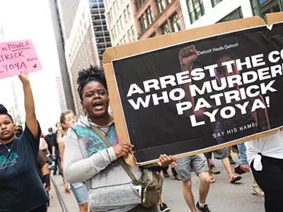 A protest in support of Patrick Lyoya after he was fatally shot by a Grand Rapids cop.