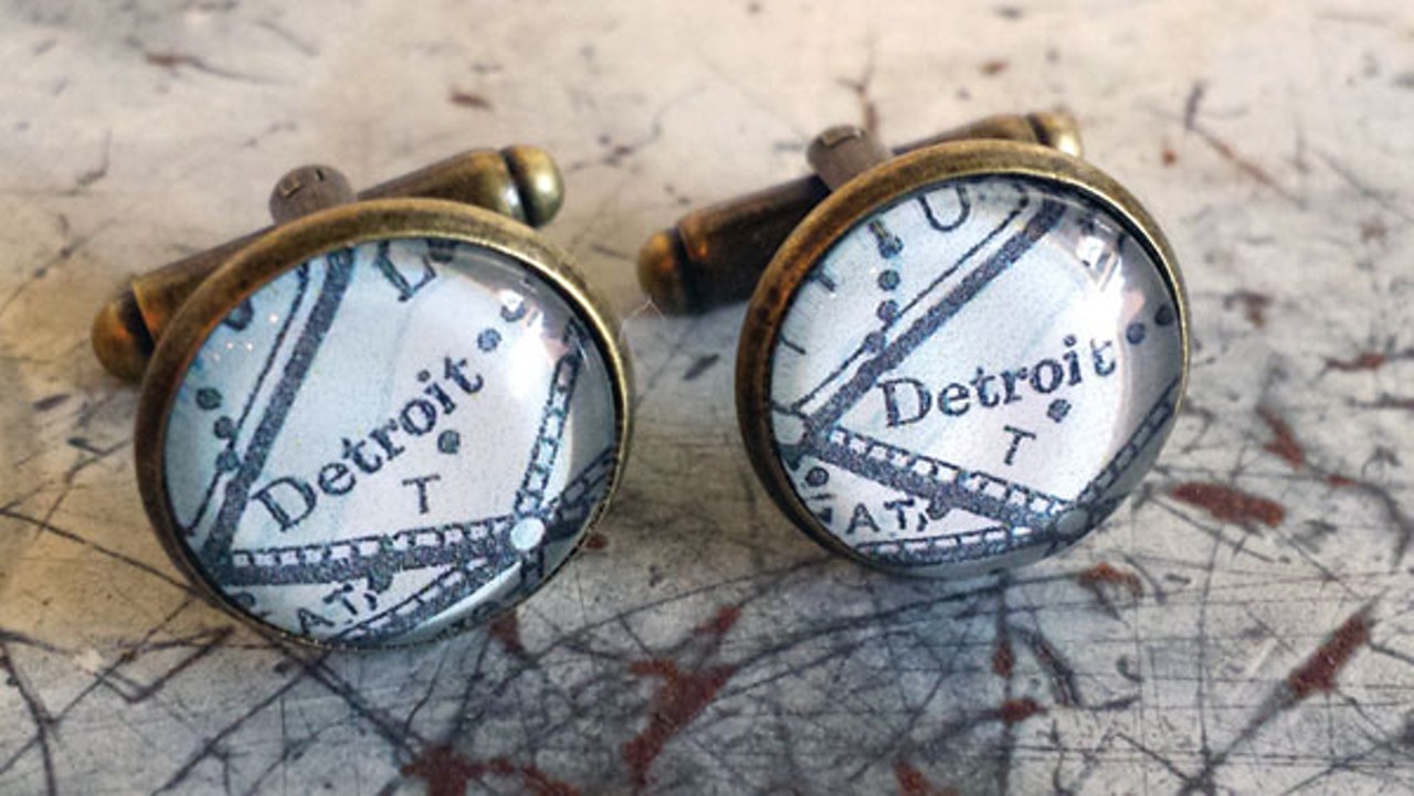 Put a little Detroit spirit in your gifts with his and hers accessories. Detroit cufflinks, $35. Peacock Room & Emerald, 15 E. Kirby, Detroit; 313-559-5500.