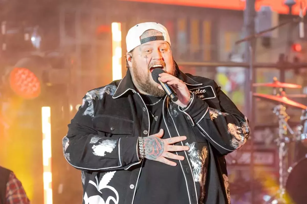 Image: Jelly Roll performing at the 2024 New Year’s Eve celebration at Times Square in New York City.