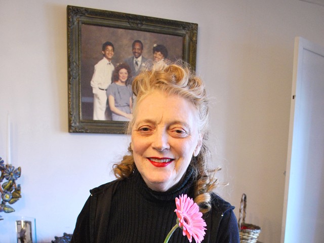 Patricia Duff inside her home flower shop.