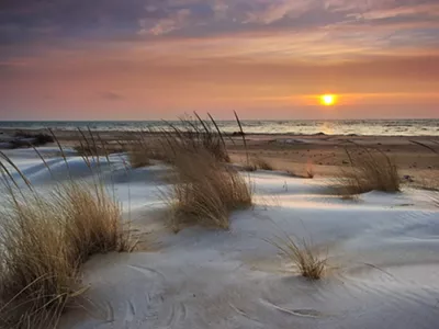A sunrise along Lake Huron in Michigan.
