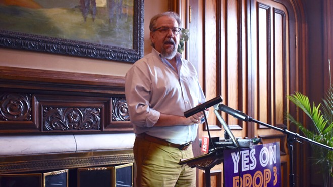 Jeff Timmer, longtime Republican strategist, speaking to a group during a Yes on Prop 3 rally in Grand Rapids on Nov. 5, 2022.