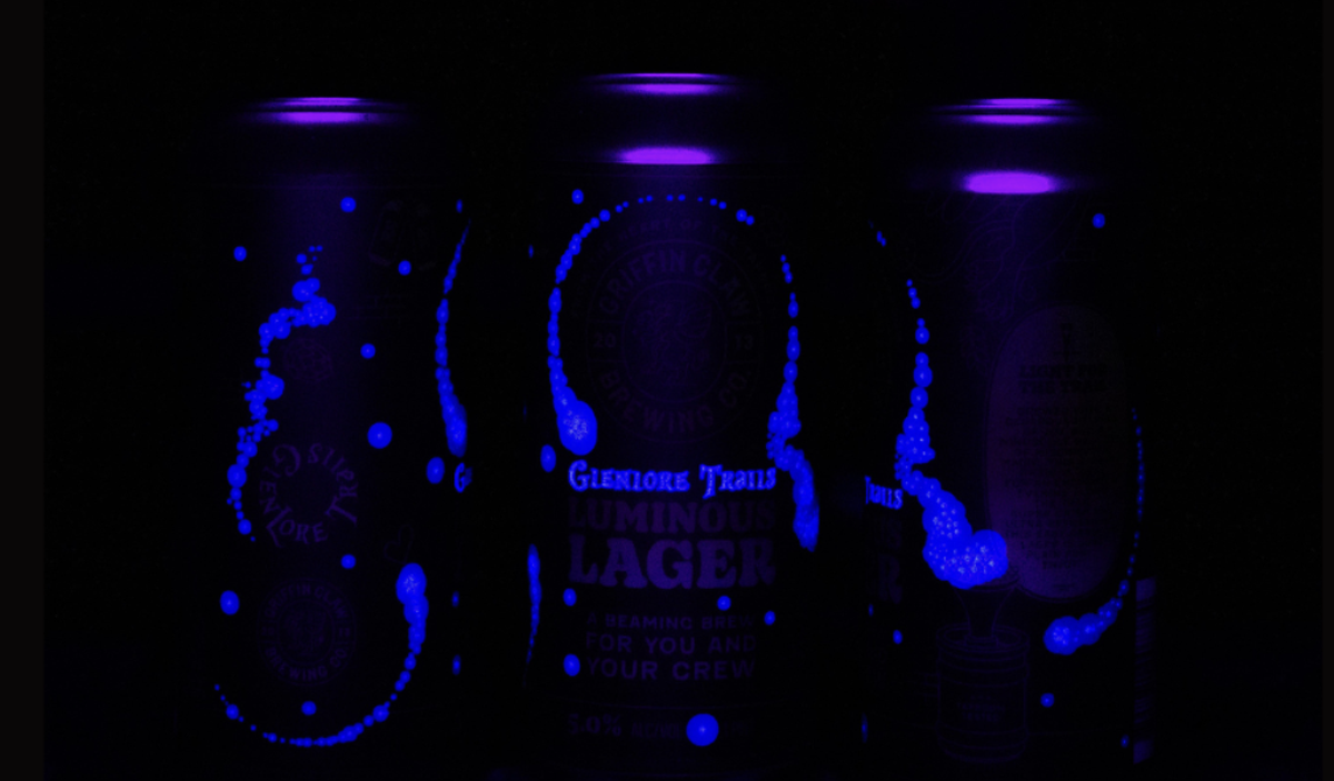 Image: Made by Griffin Claw Brewing Co., the Glenlore Trails’ Luminous Lager is served in a glow-in-the-dark can.