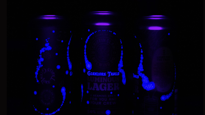 Made by Griffin Claw Brewing Co., the Glenlore Trails’ Luminous Lager is served in a glow-in-the-dark can.