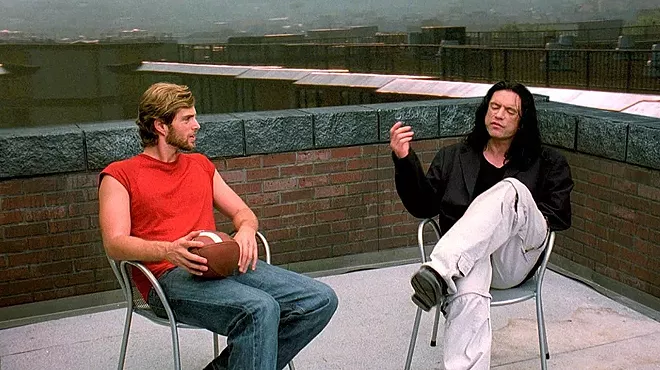 Greg Sestero, left, and Tommy Wiseau on the set of the 2003 film The Room.