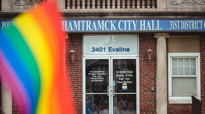 The protest over Hamtramck banning LGBTQ+ Pride flags on city properties, June 24, 2023.