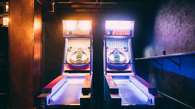 The New Dodge Lounge now has arcade games, including skee-ball.