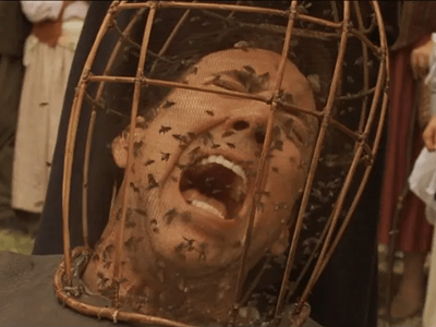 Nicolas Cage in the box office bomb The Wicker Man.
