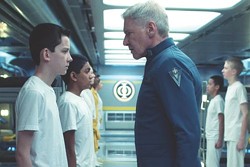 Harrison Ford plays Colonel Graff, who sees a young version of himself in young recruit Ender Wiggin (Asa Butterfield) in this sci-fi flick.