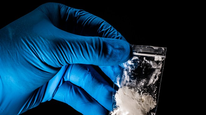 A bag of fentanyl, a deadly synthetic opioid.