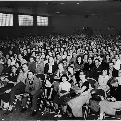 Audience at the Lazy Ranch Boys Barn Dance, 12101 Mack Ave.