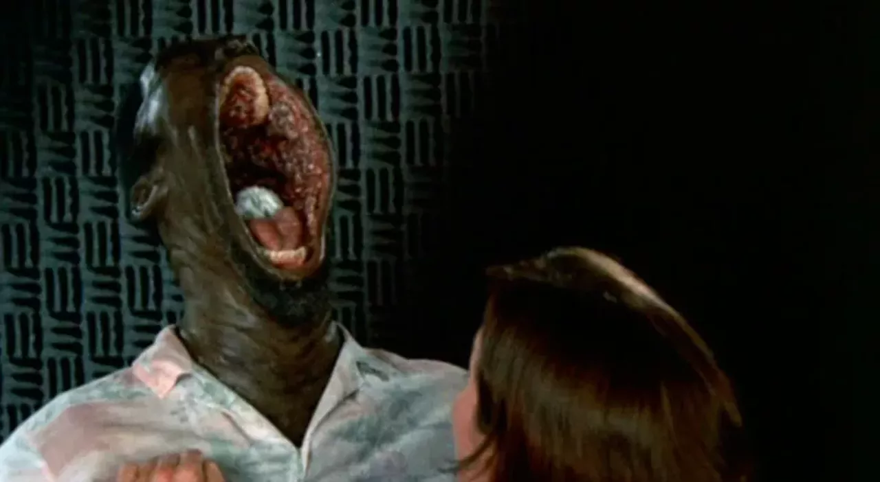 The Stuff Michael Moriarty is the star of The Stuff, a man who went to the University of Detroit High School and also appeared in Pale Rider. In this film, white goop is found bubbling out of the ground and it turns out to be delicious. It is marketed to the America public as a new alternative to ice cream. Unfortunately, it turns the consumer into a mindless victim of immoral capitalism. Spot the hidden message? Oh, it also tears your head into two pieces, unlike ice cream.