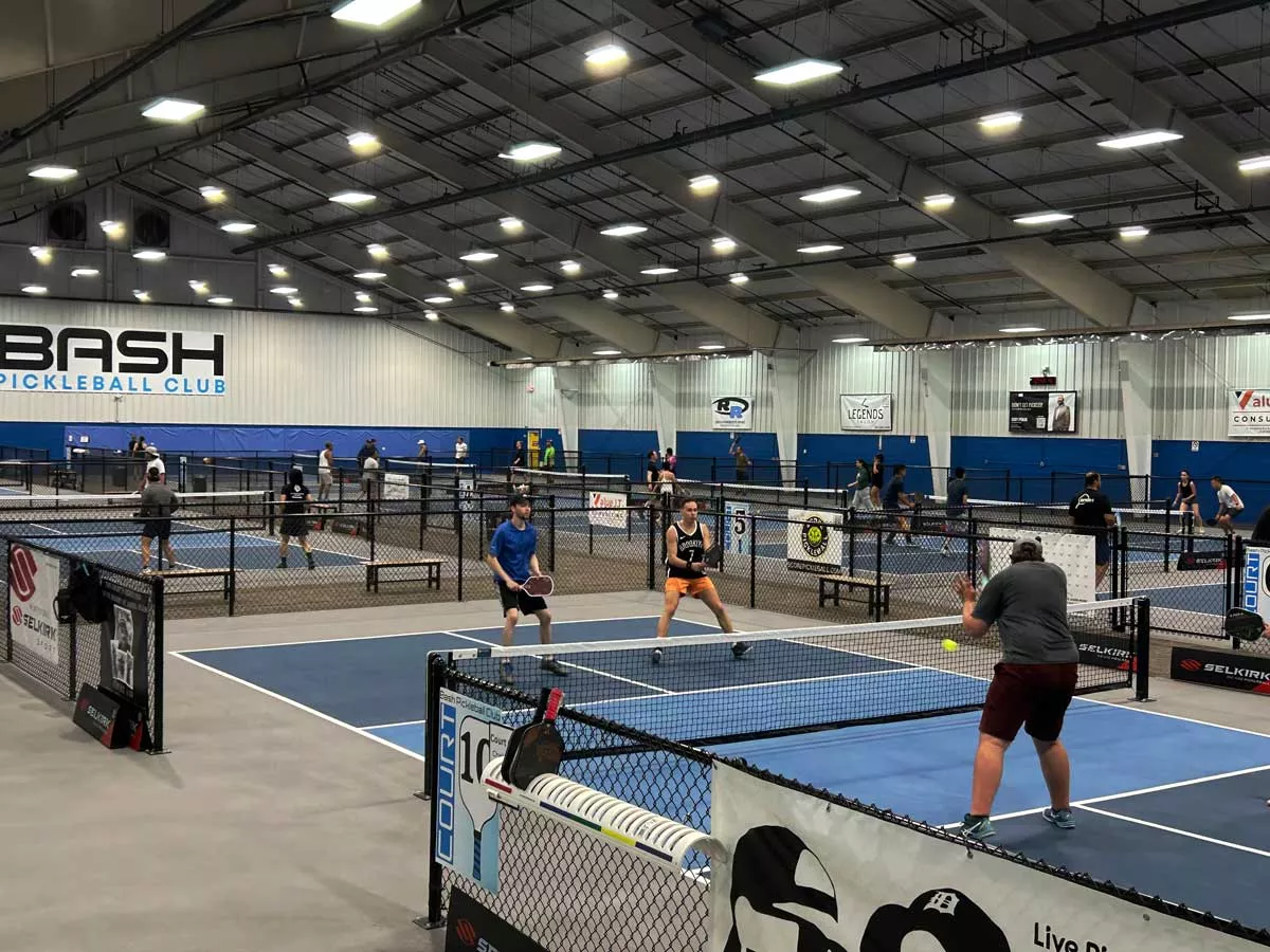 Image: Bash Pickleball Club, the first pickleball-only facility in the Detroit area, opened last month in Warren.