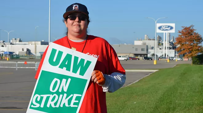 Samantha Litton of Taylor has worked at the Ford Michigan Assembly Plant for three years. “It shouldn’t take eight years to get top pay,” Litton said.