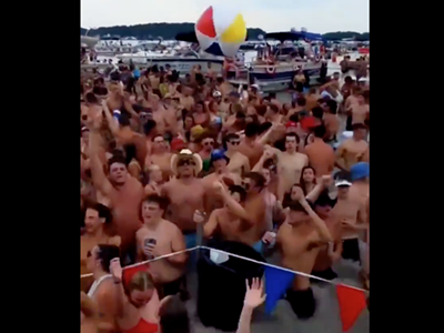 Screengrab of partiers at Diamond Lake.