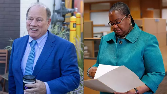 Mayor Mike Duggan, left, and Wayne County Prosecutor Kym Worthy are at odds over a case of disappearing documents.