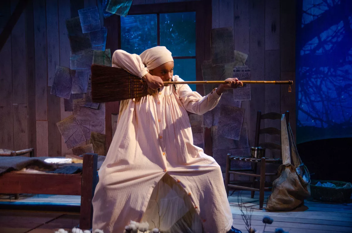 Image: Rebecca Rose plays Sarah, an enslaved woman who is preparing to escape, in Dominique Morisseau’s The Confederates.