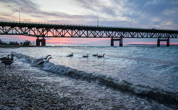 Beneath the Straits of Mackinac is the controversial Line 5 oil and gas pipeline.