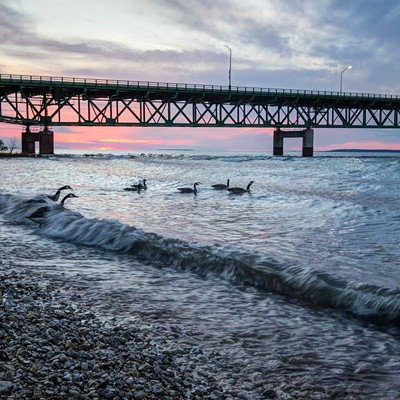 Beneath the Straits of Mackinac is the controversial Line 5 oil and gas pipeline.