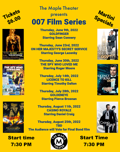 James Bond Film Series at The Maple Theater