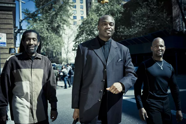 James Carter Organ Trio, with Leonard King (l) and Gerard Gibbs (r).