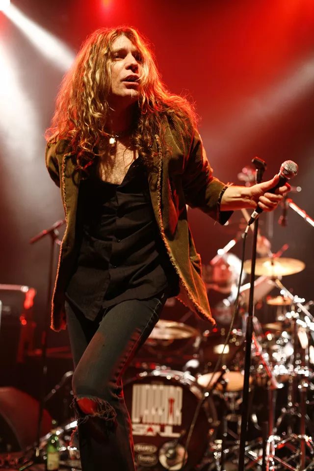 Jesus hair: Kory Clarke recently fronting Warrior Soul.