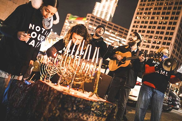 Jewish groups and WSU students protest war on Gaza on first day of Hanukkah
