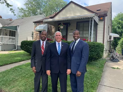 In case there's any confusion: Yes, John James, right, is a Republican.