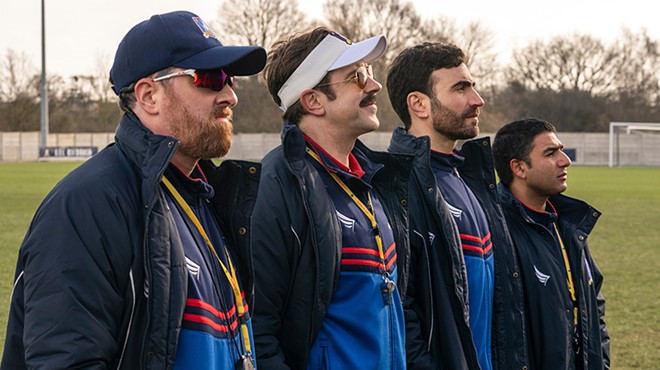Jason Sudeikis, second from left, stars in Ted Lasso.