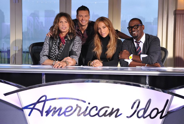 Judge not: Tyler, Seacrest, J-Lo and Jackson (from right).