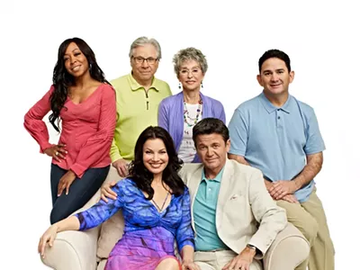 Fran Drescher, lower left, with the cast of Happily Divorced.