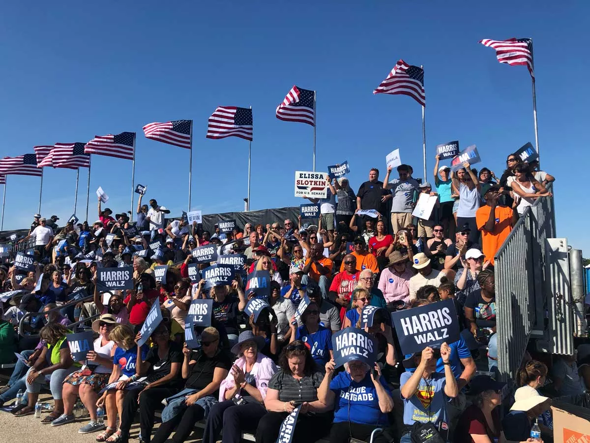 Image: The Harris-Walz rally in metro Detroit was reportedly the largest of the campaign so far, drawing some 15,000 supporters.