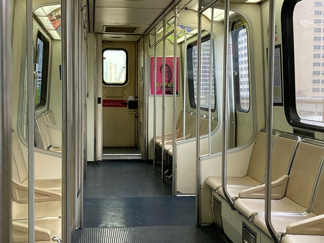An empty People Mover car.