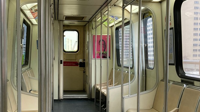 An empty People Mover car.