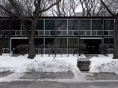 Lafayette Park’s Mies Van der Rohe Townhouses, where Woll lived.