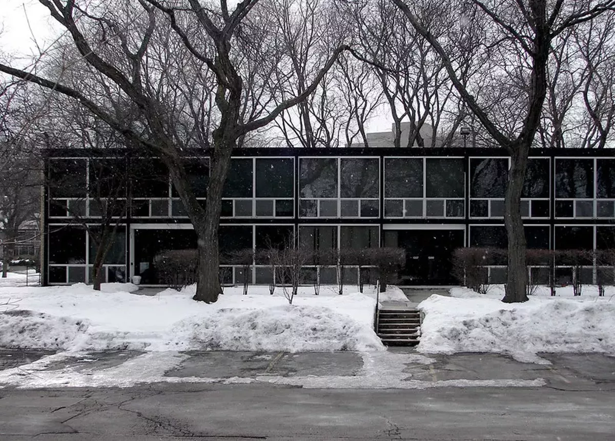 Image: Lafayette Park’s Mies Van der Rohe Townhouses, where Woll lived.