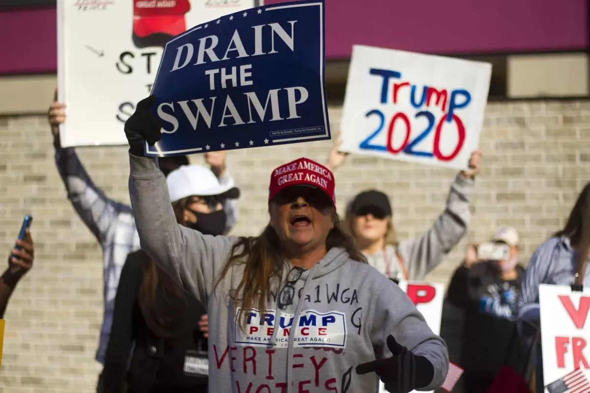 Image: President Donald Trump supporters gathered in Detroit to protest the election results in November 2020.