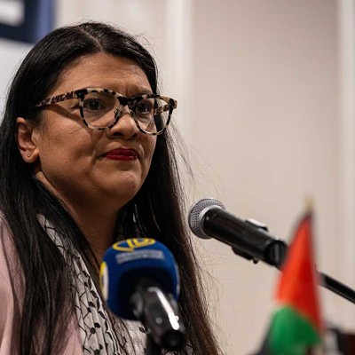 Rep. Rashida Tlaib at a 2024 rally calling for a ceasefire in Gaza.