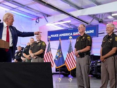 Legal red flags raised by Trump campaign events at police stations in Michigan (3)