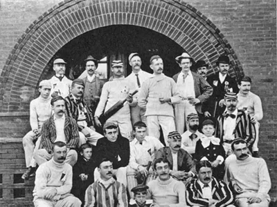 Herd of hipsters? No, it's a 19th century cricket team from this year's book about the Detroit Athletic Club